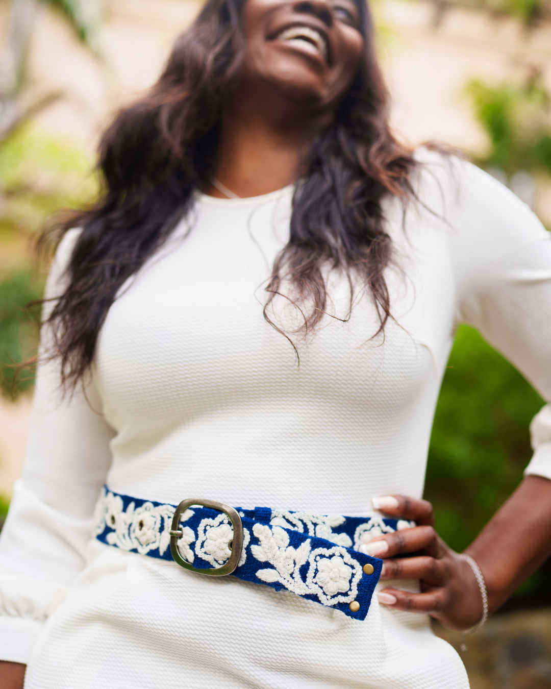 Two-Tone Belt | Blue-Cream